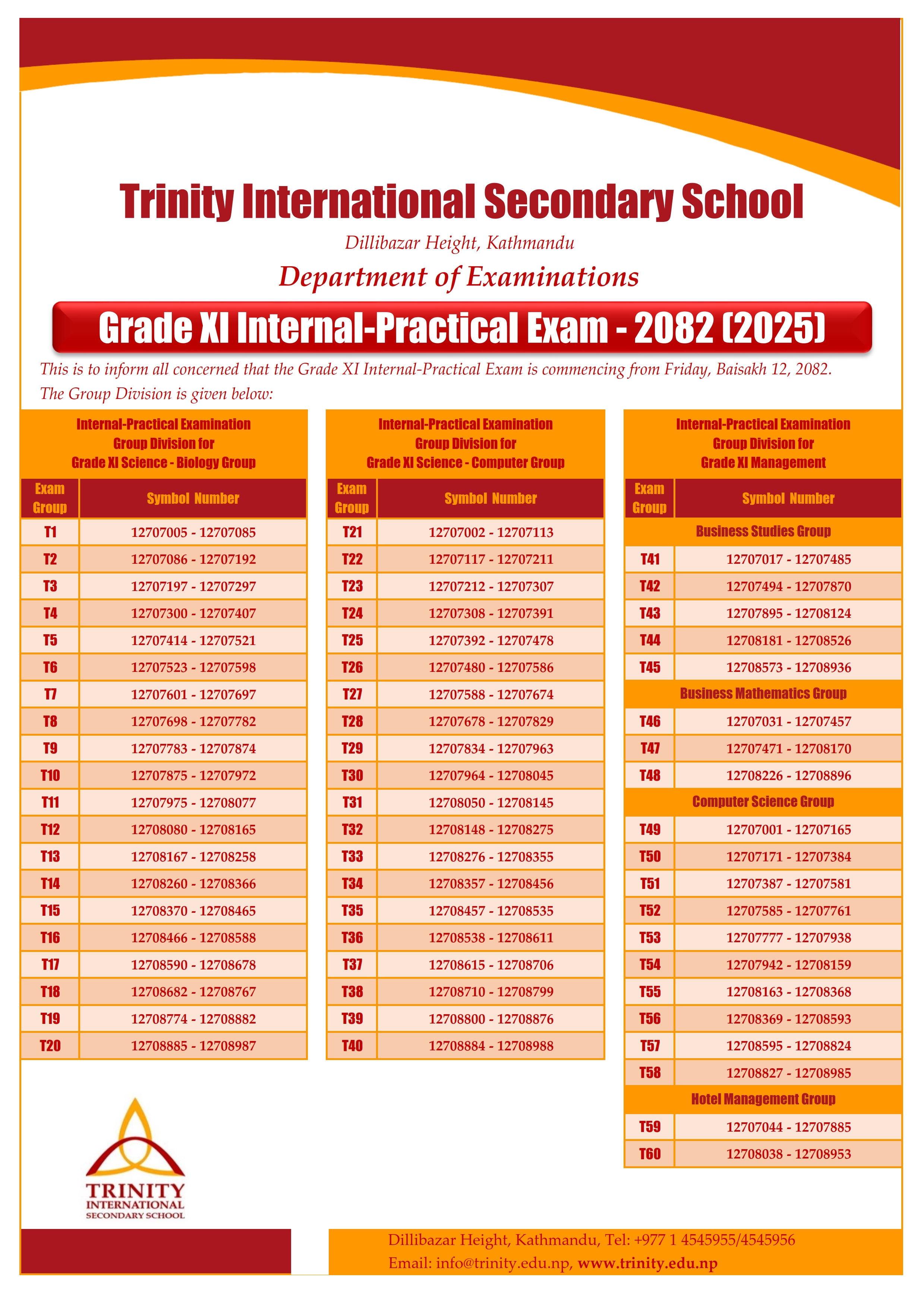 Grade XI Internal - Practical Exam - 2082 (2025)